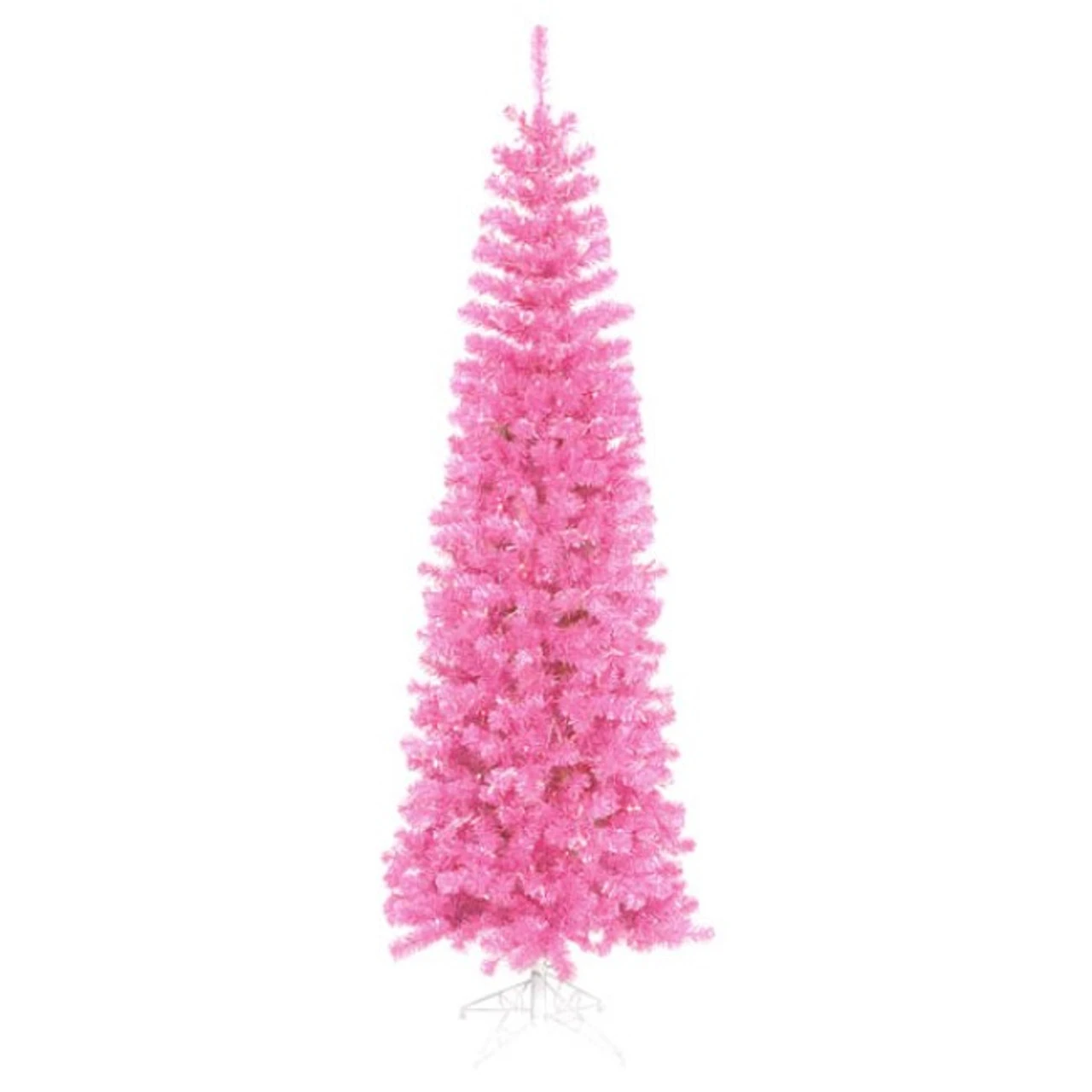 10' Pre-Lit Pencil Sparkling Artificial Christmas Tree - Pink Lights 3 10' Pre-Lit Pencil Sparkling Artificial Christmas Tree - Pink Lights