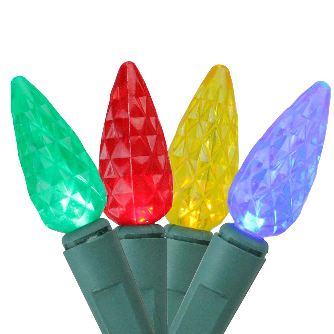 120 Multi Color LED C6 Christmas Lights - 32 Ft Green Wire 3 120 Multi Color LED C6 Christmas Lights - 32 Ft Green Wire