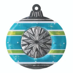 15.5" Blue And Green Lighted Christmas Ornament Window Silhouette