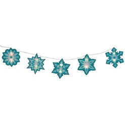 10ct Blue And White Snowflake Christmas Light Set – 4.5-Feet, White Wire
