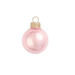 12ct Pale Pink Pearl Glass Christmas Ball Ornaments 2.75" (70mm)