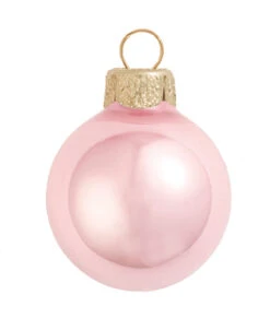 6ct Pale Pink Glass Shiny Christmas Ball Ornaments 4" (100mm)