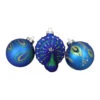 3ct Royal Blue And Green Peacock Glass Christmas Ornaments 3.75" (95mm) -Optimal Christmas Shop j8kfeaa87n45sjy1vjawkbfomnh1dkek 03879.1667654573