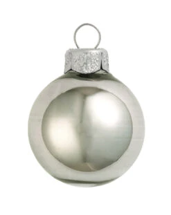 4ct Pewter Gray Shiny Glass Christmas Ball Ornaments 4.75" (120mm)