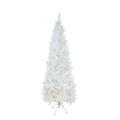 6.5' Pre-Lit Pencil White Winston Pine Artificial Christmas Tree - Clear Lights