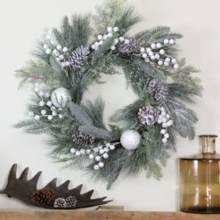 Frosted Mixed Pine And Pine Cone Artificial Christmas Wreath, 24-inch, Unlit -Optimal Christmas Shop jmryvyrjqepgvouz7ms5jmugdfor5gk8 94832.1667488691