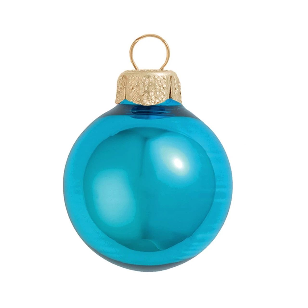 12ct Turquoise Blue And Gold Shiny Glass Christmas Ball Ornaments 2.75" (70mm) 3 12ct Turquoise Blue And Gold Shiny Glass Christmas Ball Ornaments 2.75" (70mm)
