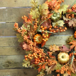 Autumn Leaves, Pumpkins And Berries Artificial Thanksgiving Wreath, 22-Inch, Unlit -Optimal Christmas Shop kdaj6n5zoyuenolzjdvfdztjpeuzelfk 72011.1677276921