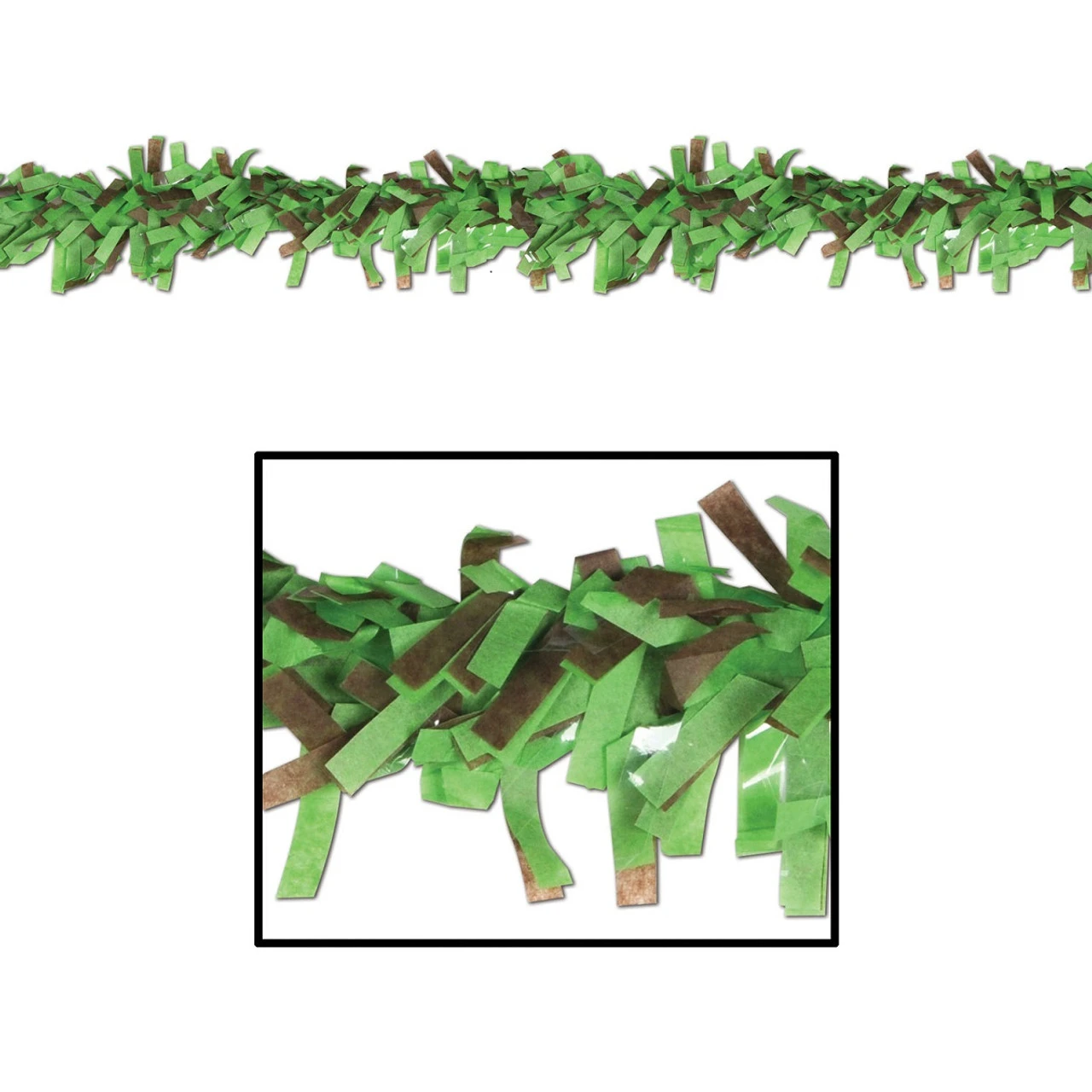 Club Pack Of 24 Light Green And Brown Festive Tissue Festooning Decorations 25' 3 Club Pack Of 24 Light Green And Brown Festive Tissue Festooning Decorations 25'