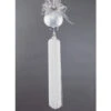 21" Silver And White Snow Drift Ball With Tassel Christmas Ornament