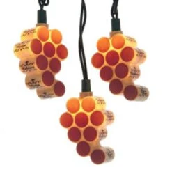 10-Count Red Wine Corks Grape Cluster Christmas Light Set, 8.8ft Green Wire -Optimal Christmas Shop ksa20ul4310 03 13032.1667519326