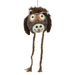 14" Storybook Garden Snowman With Plush Owl Hat Christmas Ornament