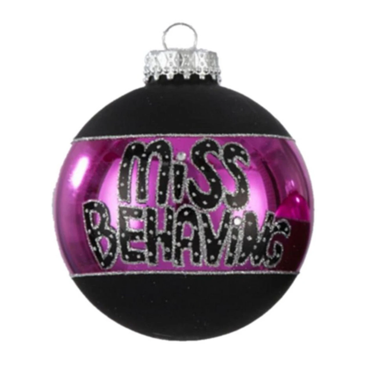 4ct Purple And Black Shiny Glass Christmas Ball Ornaments 3.25" (80mm) 4 4ct Purple And Black Shiny Glass Christmas Ball Ornaments 3.25" (80mm) - Image 2