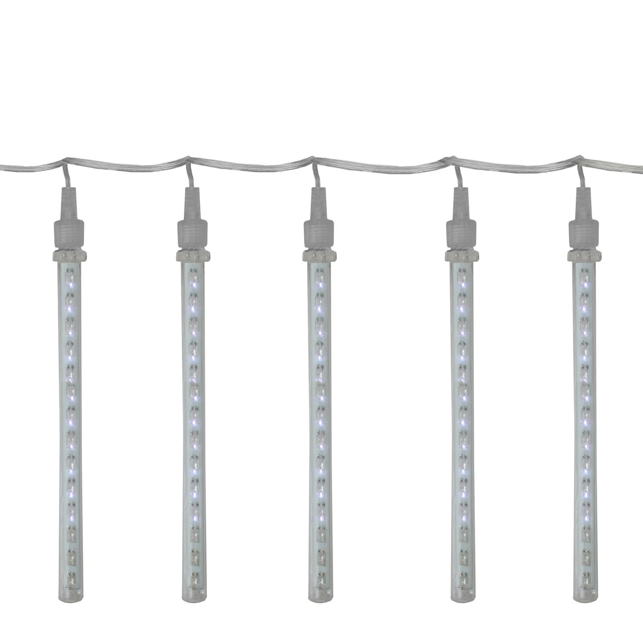 8 White Double Sided Mini Snowfall Icicle Christmas Light - 0.5 Ft Clear Wire 4 8 White Double Sided Mini Snowfall Icicle Christmas Light - 0.5 Ft Clear Wire - Image 2