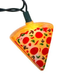 Set Of 10 Orange And Red Pizza Slice Garden Patio Christmas Lights - 10' Green Wire -Optimal Christmas Shop ksa ul4215 3 77084.1667521636