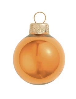 28ct Burnt Orange Pearl Glass Christmas Ball Ornaments 2" (50mm)