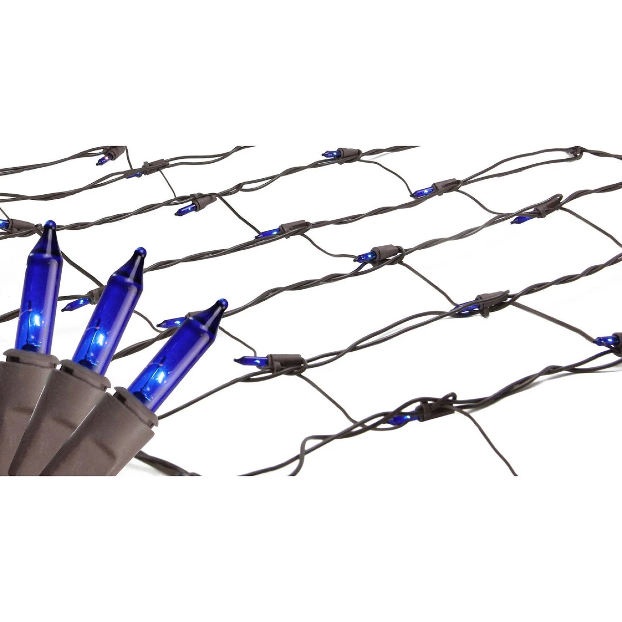 2' X 8' Blue Mini Net Style Tree Trunk Wrap Christmas Lights, Brown Wire 3 2' X 8' Blue Mini Net Style Tree Trunk Wrap Christmas Lights, Brown Wire