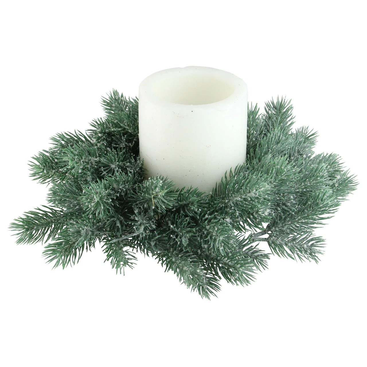 Traditional Frosted Green Pine Decorative Christmas Wreath - 12-Inch, Unlit 4 Traditional Frosted Green Pine Decorative Christmas Wreath - 12-Inch, Unlit - Image 2