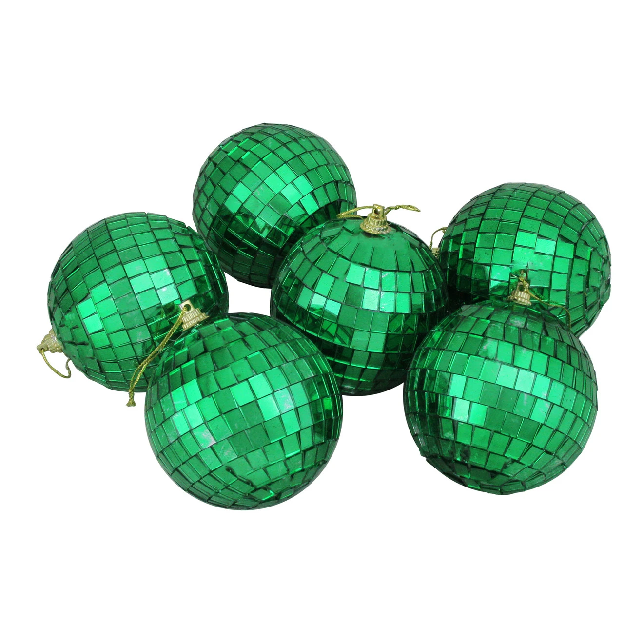 6ct Xmas Green Mirrored Glass Disco Ball Christmas Ornaments 3.25 80mm 3 6ct Xmas Green Mirrored Glass Disco Ball Christmas Ornaments 3.25 80mm