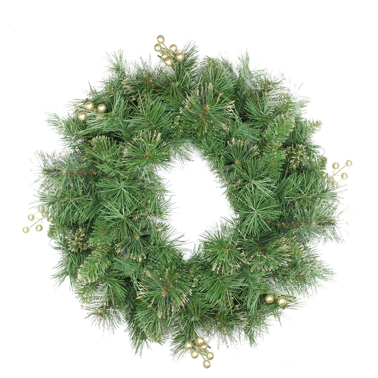 Mixed Pine And Glittered Berry Artificial Christmas Wreath - 24-Inch, Unlit 3 Mixed Pine And Glittered Berry Artificial Christmas Wreath - 24-Inch, Unlit