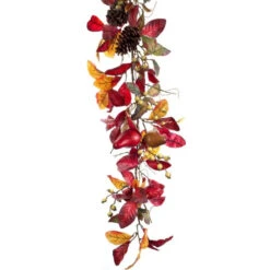 5' X 9.5" Red And Yellow Foliage With Pine Cones Artificial Christmas Garland - Unlit -Optimal Christmas Shop melrose 60234 3 71622.1667578322
