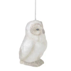 4" White Glitter Standing Owl Christmas Hanging Ornament -Optimal Christmas Shop meravic r7083 3 67726.1667578535