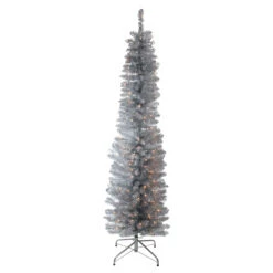 6' Pre-Lit Pencil Artificial Christmas Tree - Clear Lights
