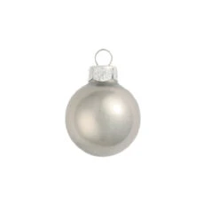 28ct Silver Pearl Glass Christmas Ball Ornaments 2" (50mm)