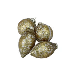 4ct Gold And Silver Shiny Glass Christmas Ball Ornaments 2.75" (70mm)