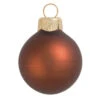 12ct Chocolate Brown Matte Glass Christmas Ball Ornaments 2.75" (70mm)