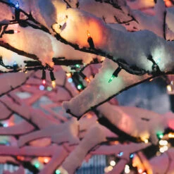 Set Of 300 Multi-Color Mini Christmas Lights 2.5" Spacing - Green Wire -Optimal Christmas Shop multi colorlights snowy lifestyle 82280.1669226798