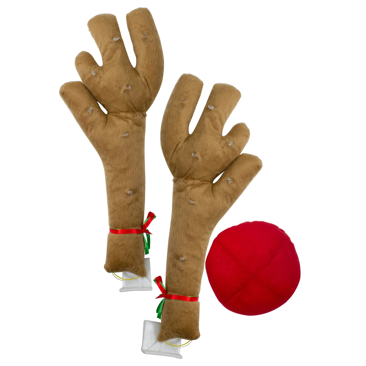 19-Inch Lighted Brown And Red Reindeer Christmas Car Decorating Kit - Universal Size 4 19-Inch Lighted Brown And Red Reindeer Christmas Car Decorating Kit - Universal Size - Image 2