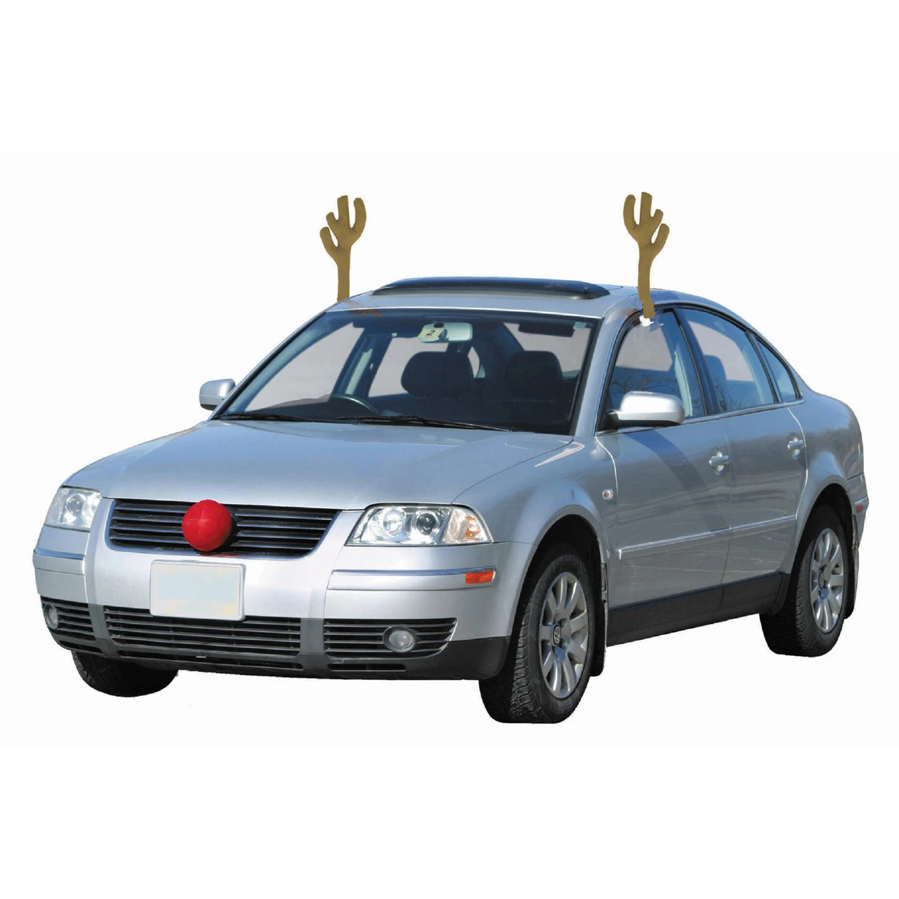 19" Brown And Red Reindeer Christmas Car Decorating Kit - Universal Size 3 19" Brown And Red Reindeer Christmas Car Decorating Kit - Universal Size