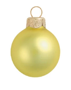 4ct Soft Yellow And Gold Matte Glass Christmas Ball Ornaments 4.75" (120mm)