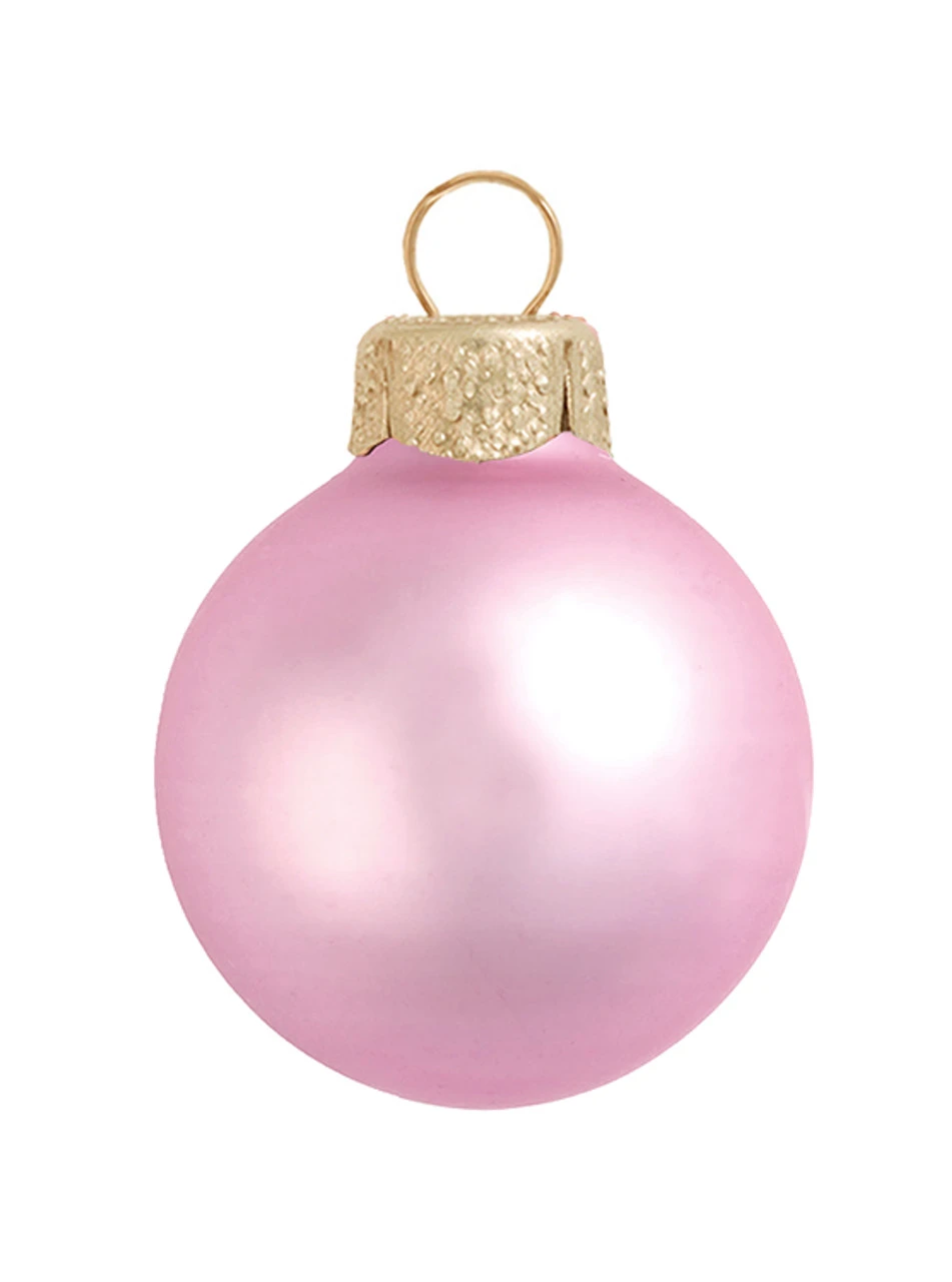 28ct Pale Pink Matte Glass Christmas Ball Ornaments 2" (50mm) 3 28ct Pale Pink Matte Glass Christmas Ball Ornaments 2" (50mm)