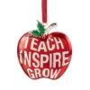 3.25" Red Silver Plated Apple Teacher Christmas Ornament With European Crystals -Optimal Christmas Shop northlight hd92865 updated 62588.1688037786
