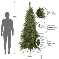 7.5' Pre-Lit Slim Canyon Pine Half Wall Artificial Christmas Tree - Clear Lights -Optimal Christmas Shop northlight20gb20ytc257 gr 93554.1667263640