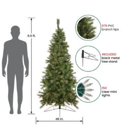 6.5' Pre-Lit Medium Canyon Pine Artificial Christmas Wall Tree, Clear Lights -Optimal Christmas Shop northlight20gb20ytc346 gr 48583.1667300496