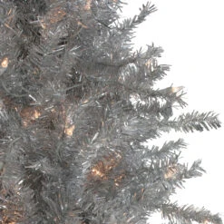 6.5' Pre-Lit Silver Tinsel Pine Slim Artificial Christmas Tree - Clear Lights -Optimal Christmas Shop northlight20gb91012 same20as20gb91014 2 49226.1667576890