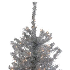 6.5' Pre-Lit Silver Tinsel Pine Slim Artificial Christmas Tree - Clear Lights -Optimal Christmas Shop northlight20gb91012 same20as20gb91014 3 62817.1667576890