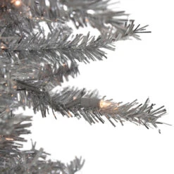 6.5' Pre-Lit Silver Tinsel Pine Slim Artificial Christmas Tree - Clear Lights -Optimal Christmas Shop northlight20gb91012 same20as20gb91014 4 99407.1667576890