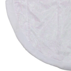 48" White Iridescent Glitter Snowflake Christmas Tree Skirt -Optimal Christmas Shop northlight20l85452 95284.1667597477