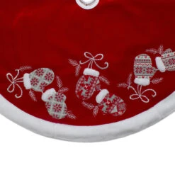 48-Inch Red And White Embroidered Winter Mittens Christmas Tree Skirt 7 48-Inch Red And White Embroidered Winter Mittens Christmas Tree Skirt -Optimal Christmas Shop northlight20l87988 85496.1667530467
