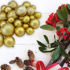 39ct Gold Glamour Shatterproof 2-Finish Christmas Ball Ornaments 4" (100mm) -Optimal Christmas Shop northlight20lj34110b 63218.1667662913