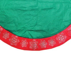 48" Green Christmas Tree Skirt With Red Gemstone Glitter Snowflake Trim 7 48" Green Christmas Tree Skirt With Red Gemstone Glitter Snowflake Trim -Optimal Christmas Shop northlight20n02719b 46177.1667488233