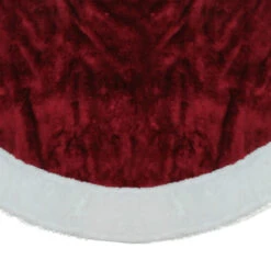 48" White And Burgundy Plush Christmas Tree Skirt -Optimal Christmas Shop northlight20n90764 94306.1667573342