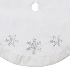 48" White And Silver Embroidered Sequin Snowflakes Tree Skirt 7 48" White And Silver Embroidered Sequin Snowflakes Tree Skirt -Optimal Christmas Shop northlight20n90772 09580.1667569565