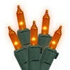 4' X 6' Orange Mini Incandescent Net Style Christmas Lights - Green Wire