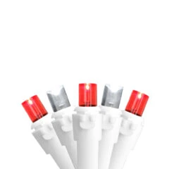 100-Count Red And Pure White LED Wide Angle Icicle Christmas Lights - 5.5ft White Wire