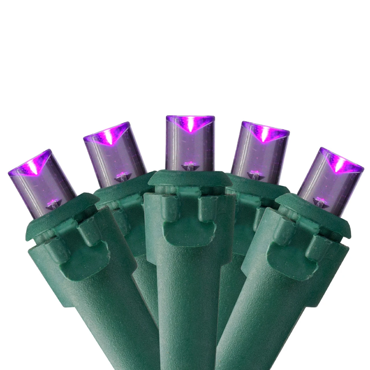 50 Purple LED Wide Angle Christmas Lights - 16.25 Ft Green Wire 3 50 Purple LED Wide Angle Christmas Lights - 16.25 Ft Green Wire